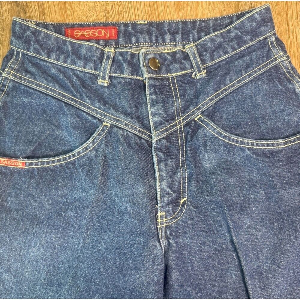Vintage Sasson Jeans Womens Junior 9 High Rise Tapered Dark Wash